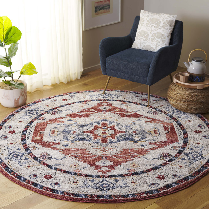 Luna Performance Oriental Rug, Round 6'7"