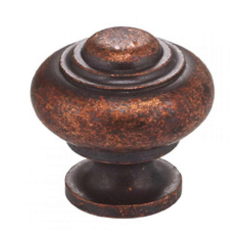 Poignée ronde surdimensionnée classique et moderne, Cuivre rétro, H 1,1875 x l 1,1875 po x P 1,125 po