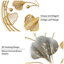 Modern Hand-Painted 3D Hollow-out Ginkgo Leaves Metal Round Wall Art Decor Gold