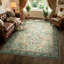  Tapis lavable à motif floral botanique vert sauge, tapis antidérapant traditionnel rétro pour le salon, la salle à manger et la chambre à coucher, revêtement de sol de style chalet-129514732-129514734