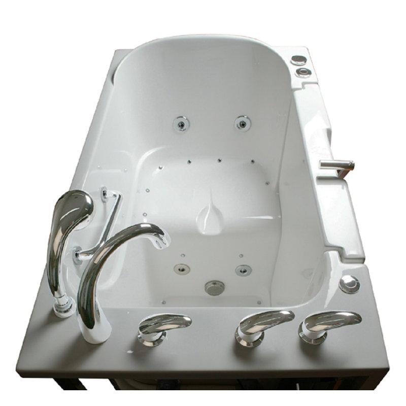 52'' x 30'' Fiberglass Bathtub with Faucet, Right