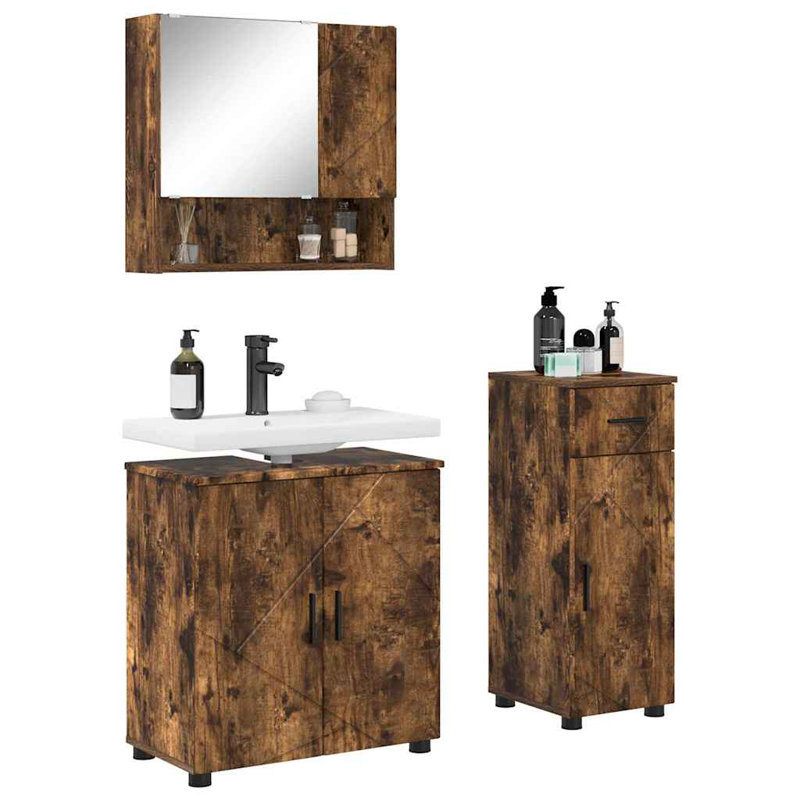 Bathroom Furniture Suite, Dark Wood
