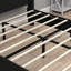Très grand lit plateforme tapissier de 83,1 po de large avec tête de lit haute, support de lattes en bois robuste, sans sommier tapissier, noir-1027603063-1027603062