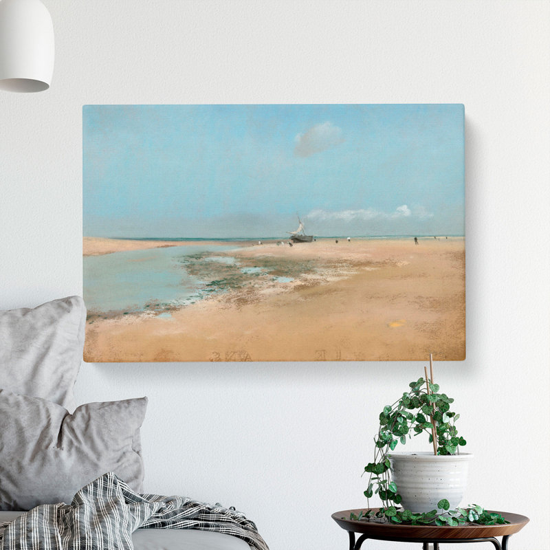 The Beach At Low Tide by Edgar Degas - Wrapped Canvas Painting, 35cm H x 50cm W x 3cm D