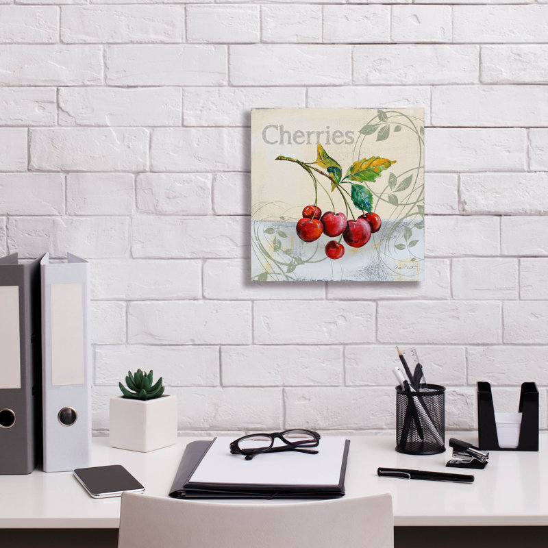 «Tutti Fruiti Cherries» par Jean Plout, art mural sur toile, H 12 po x l 12 po x P 0,75 po