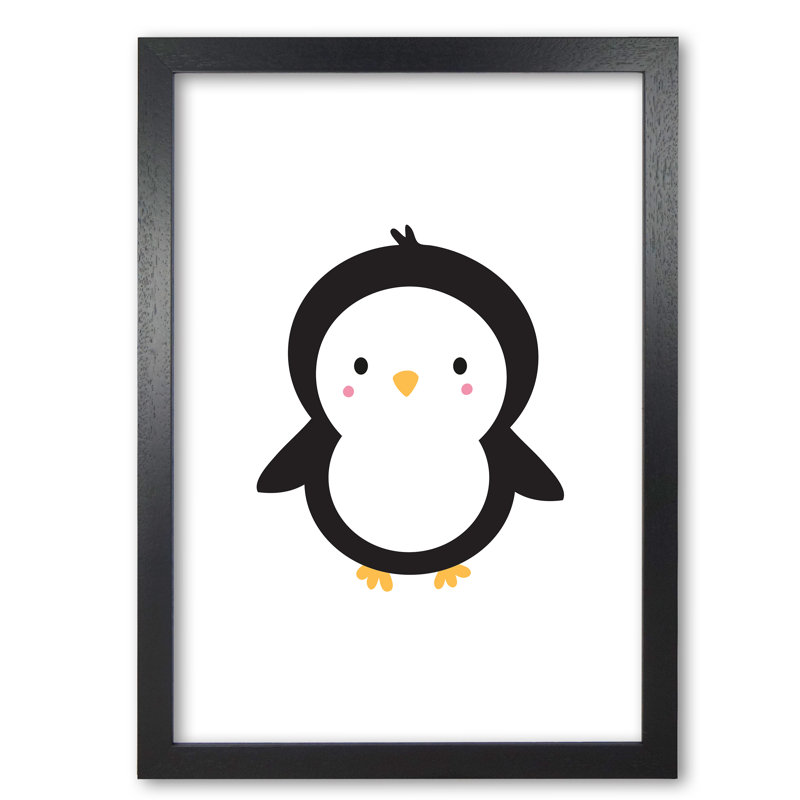Children's Animals, Penguin - Print, Black Grain Frame, 42 cm H x 30 cm W x 5 cm D