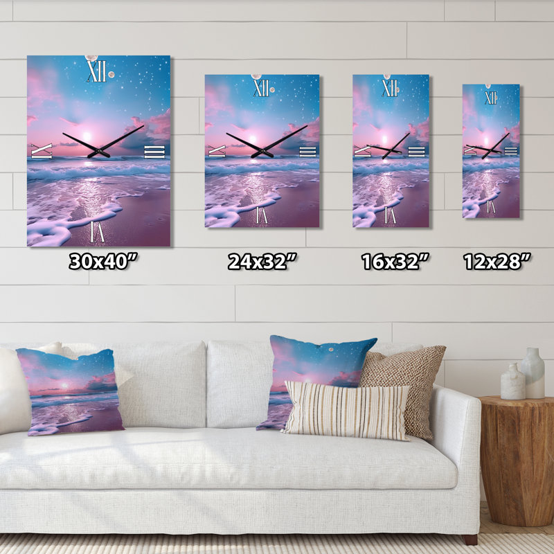 Horloge murale plage - Sunset Serenity By Ocean, Petit