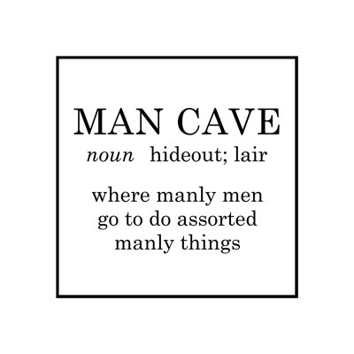Man Cave Definition - Wrapped Canvas Print