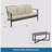 2-Piece Wicker Patio Conversation Set With Beige Cushions & Coffee Table-1085837946