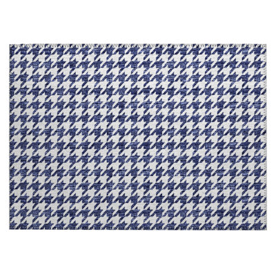 Loreen Washable Houndstooth Indoor / Outdoor Rug