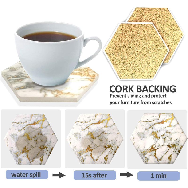 Ensemble de sous-verres en céramique 8 pièces avec support 8 pièces