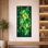 «Green Yellow Green Leaves in Moonlight Collage I», reproduction sur toile botanique, art mural nature