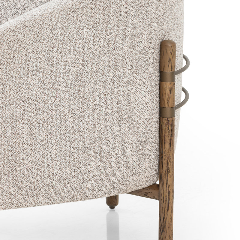 Enfield Barrel Chair Chair with Ottoman, Astor Stone Polyester