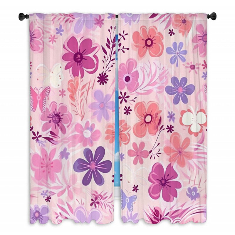 Japandi Oriental Warm Room Darkening Curtain Pair, 20" W x 84" L
