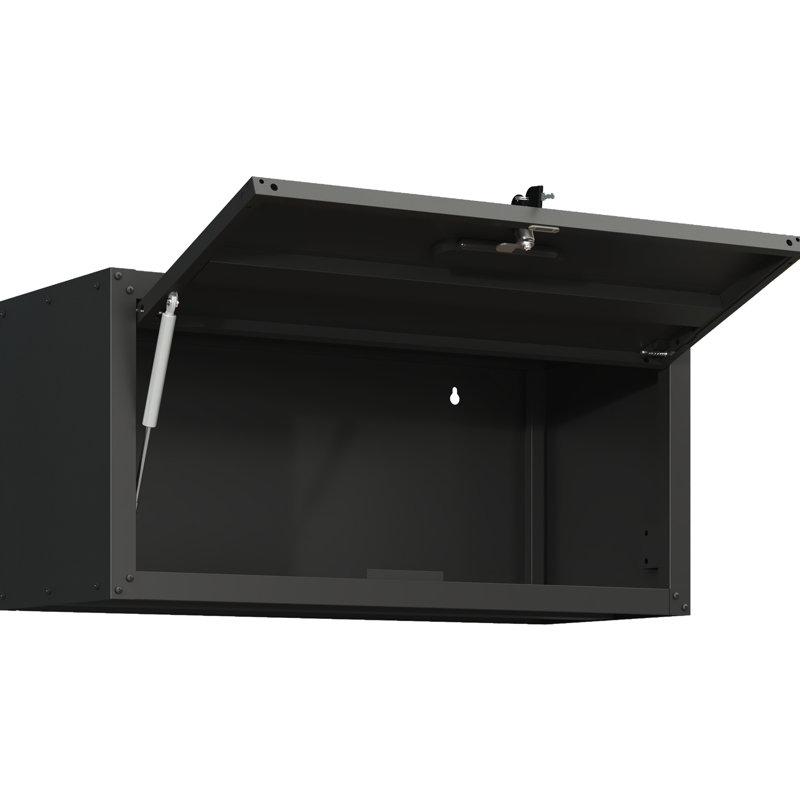 Armoire murale pour atelier de garage - métal robuste, noir. Espace de rangement spacieux, serrure solide, capacité de rangement de 120 lb en métal, support, moderne