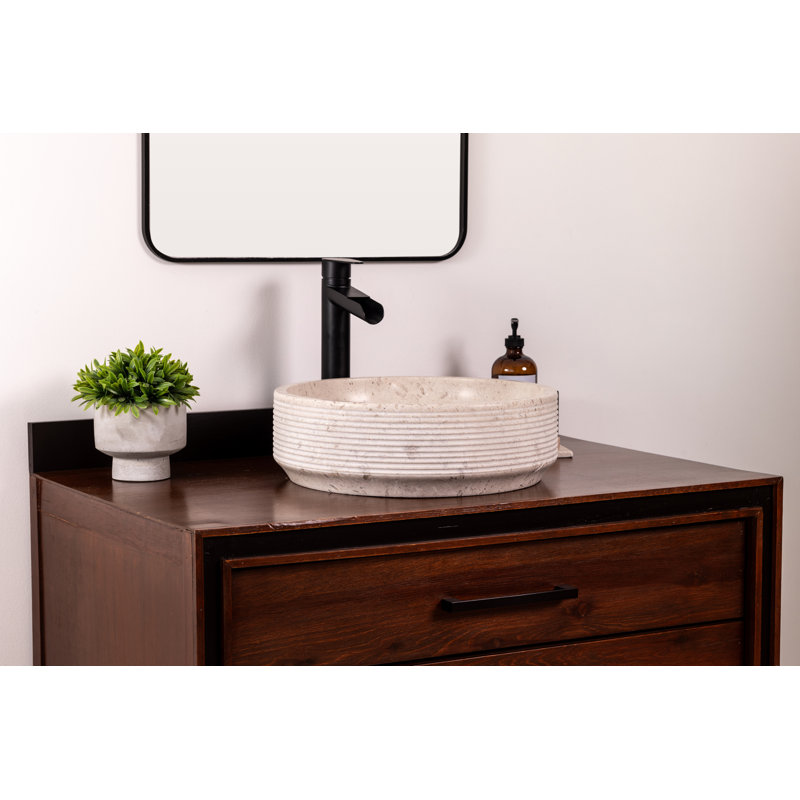 Lavabo de salle de bain vasque en pierre naturelle Carson Ojinaga