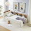  Lit de jour simple en velours à hauteur ajustable avec tête de lit, chargement et couchette sans fil, beige-713316262