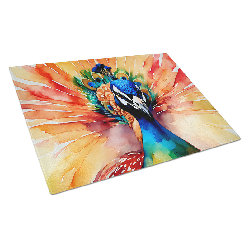Peacock Glass Cutting Board