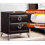 Table de chevet contemporaine avec tiroirs Merlot foncé
