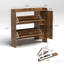 Armoire de rangement pour chaussures, 2 tiroirs rabattables, pieds en métal pour le vestibule - brun rustique