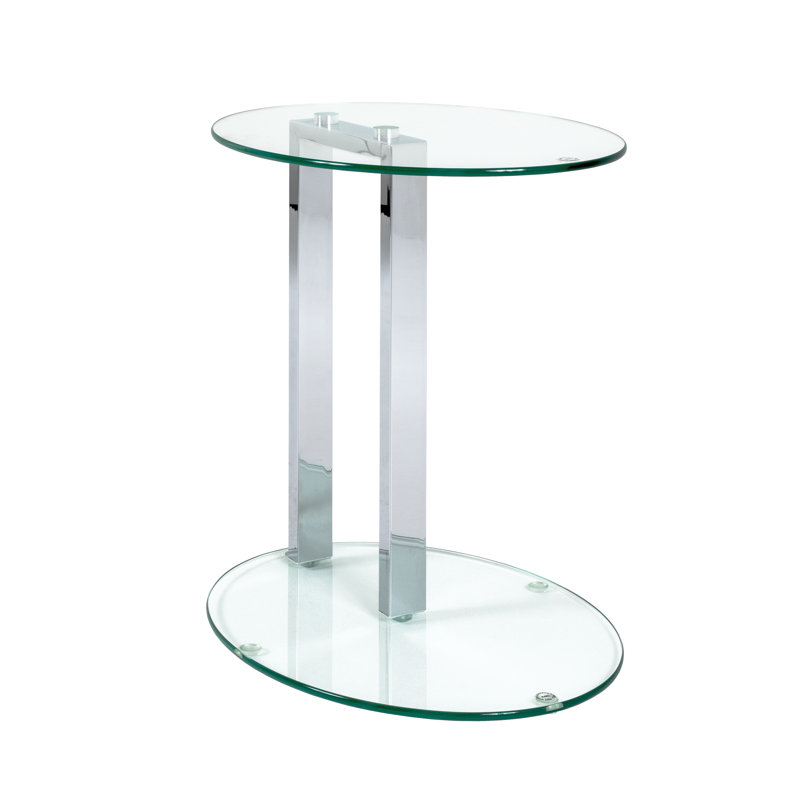 Holly Glass Top C Table End Table