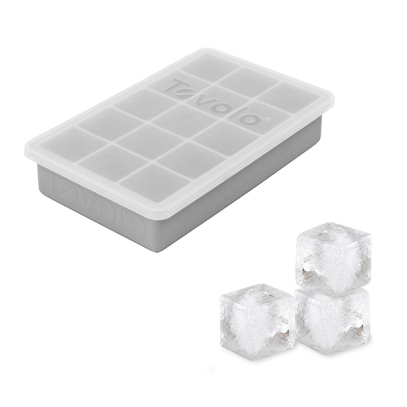 Perfect Cube Ice Tray With Lid, Oyster Gray