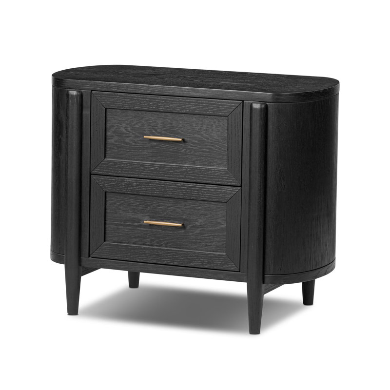 Tolle Nightstand-Drifted Matte Black Veneer
