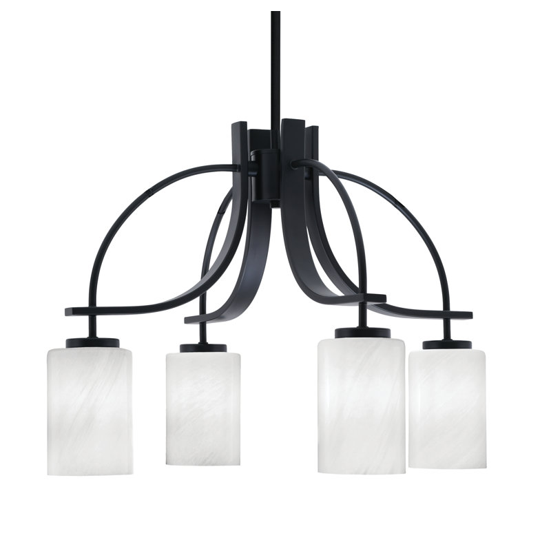 Lustre Cavella, Noir mat, H 15,75 po x l 23,5 po x P 23,5 po, 4