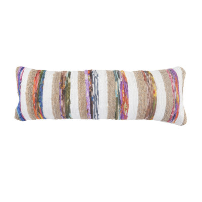 Chindi Striped Handmade Colorful Lumbar Pillow
