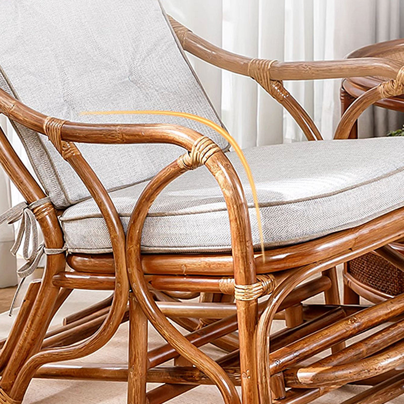 Ergonomic rattan rocking chair