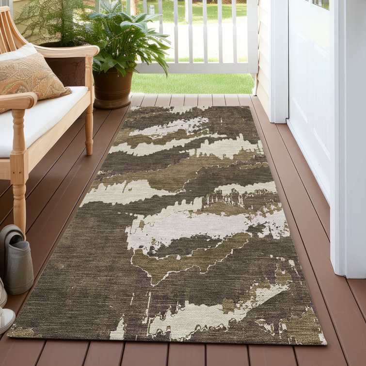 Malek Washable Abstract Indoor / Outdoor Rug