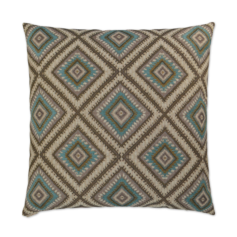 Dakota Pillow Cover & Insert, Turquoise, Square 22"