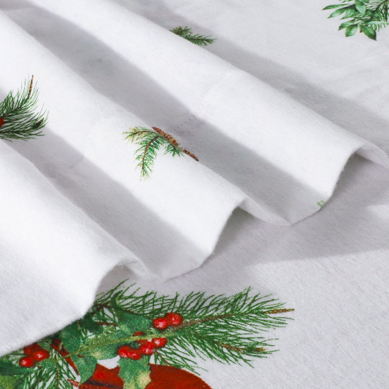 Colyt 100% Cotton Flannel Sheet Set, Twin XL Case Pack + Fitted Sheet + 2 Pillowcases, Cardinal