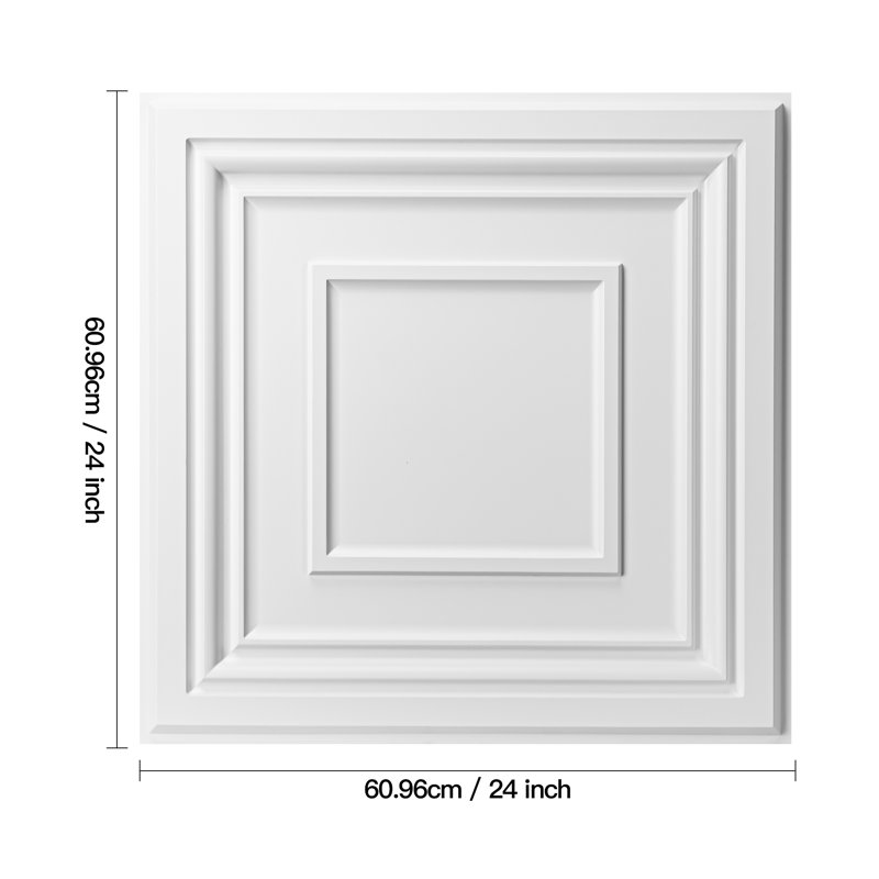 Carreaux de plafond 24 po x 24 po Art3d, panneau décoratif 3D en PVC pour décoration intérieure (48 pieds carrés / caisse)