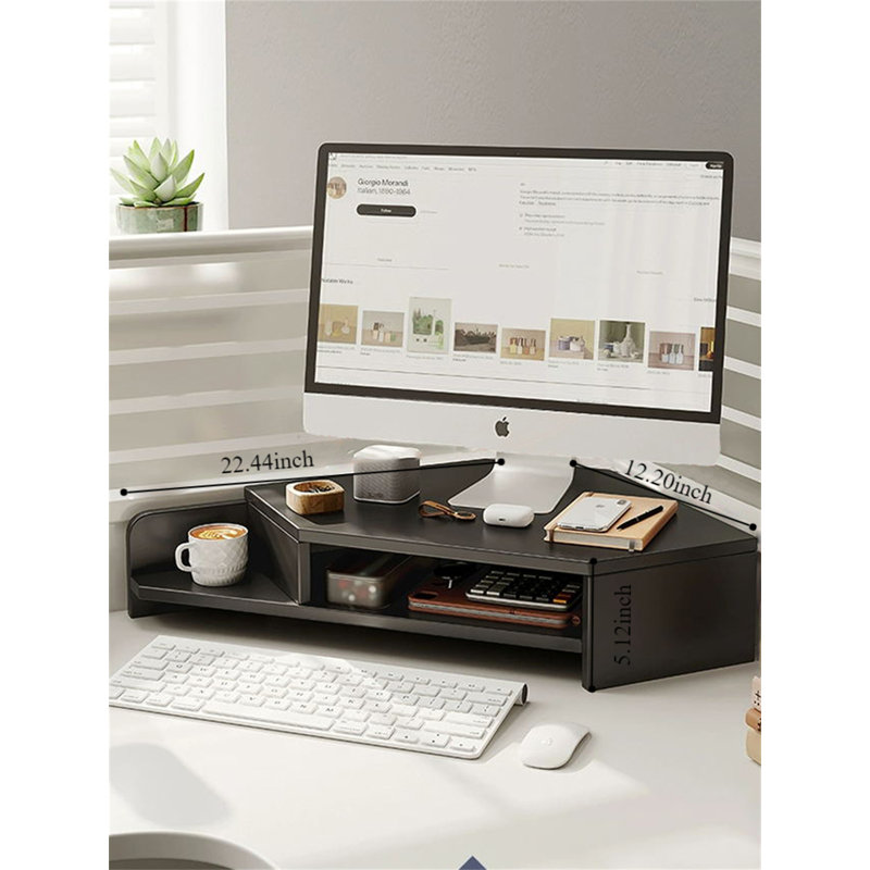 Rozeena Manufactured Wood Monitor Stand, Black