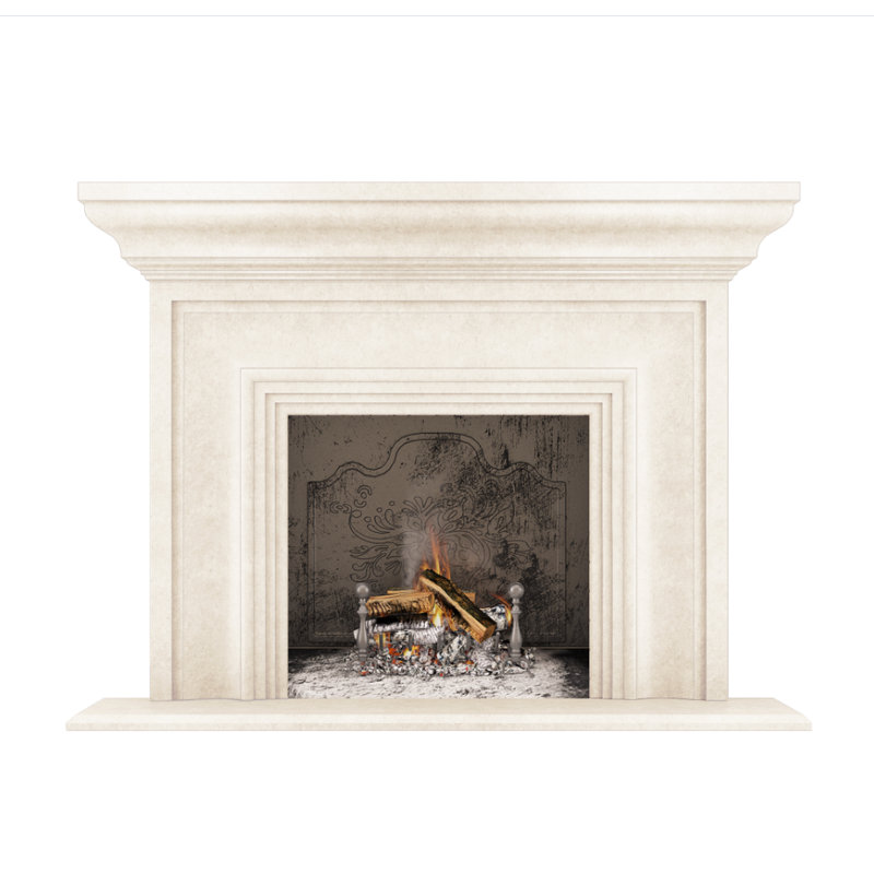 Pourtour de cheminée Grand Verona, Beige lisse