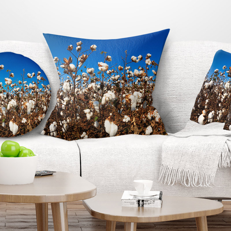 Coussin en coton Blooming Alabama, 18 po x 18 po, Carré