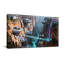 Imaginaire et science-fiction futuriste, pont de canyon, paysage urbain, néons-1980076483