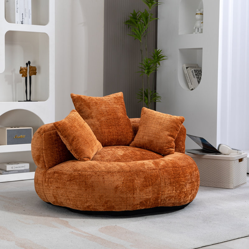 Mason Chenille Bean Bag Lounger, Orange