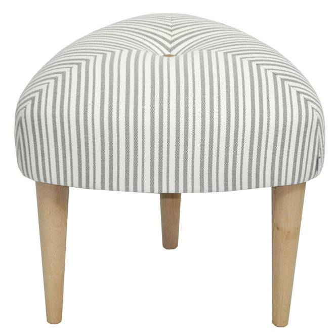 Solid + Manufactured Wood Accent Stool, Cream/Grey
