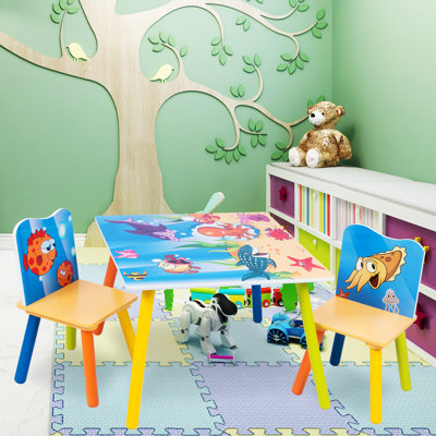 Bensonhurst Kids 3 Piece Square Play Or Activity Table and Chair Set