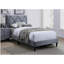 Velours gris magnifique table de chevet 1pc table de chevet 2 tiroirs meubles de chambre à coucher design élégant-1267396302