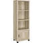 Tour média en bois d'ingénierie en pin vieilli, 3 tablettes, 4 rangements, idéale pour les intérieurs compacts - Tour en pin, bois, compartiments de rangement, espace de vie limité