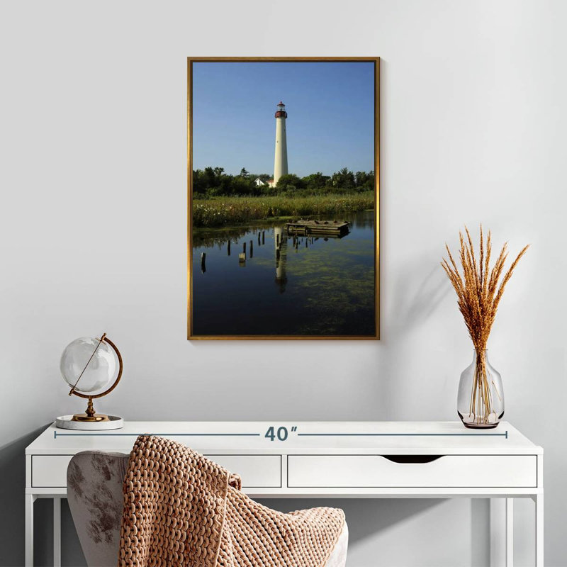 Phare de Cape May, New Jersey, 17" x 25", Floating Frame Gold