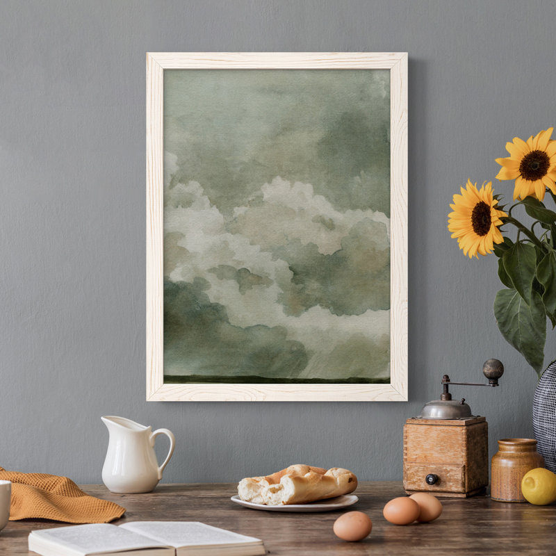 «Coming Rain II», peinture sur toile encadrée, Blanc, H 44 po x l 31 po x P 1 po