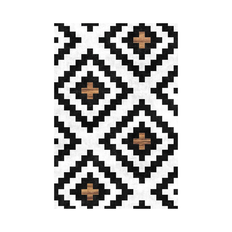Motif tribal urbain no. 16 - Aztèque - Béton et bois, H 40 po x l 26 po x P 1,5 po