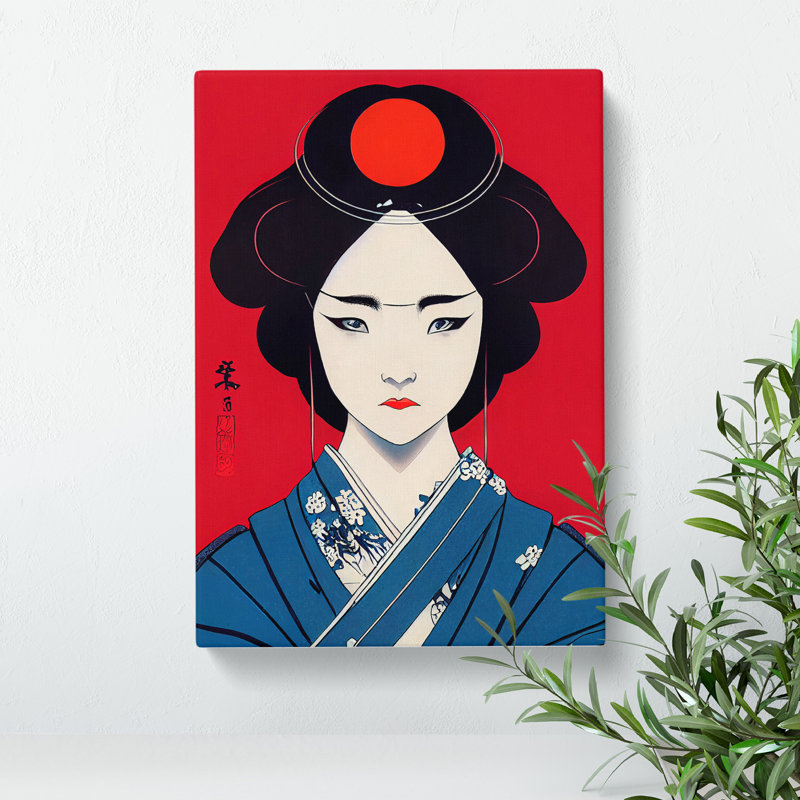 Captivating Geisha - Wrapped Canvas, 50cm H x 35cm W