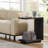 C-shaped Side Table Set  Of 2, 2-tier Narrow End Table Wood Bedside Table Nightstand