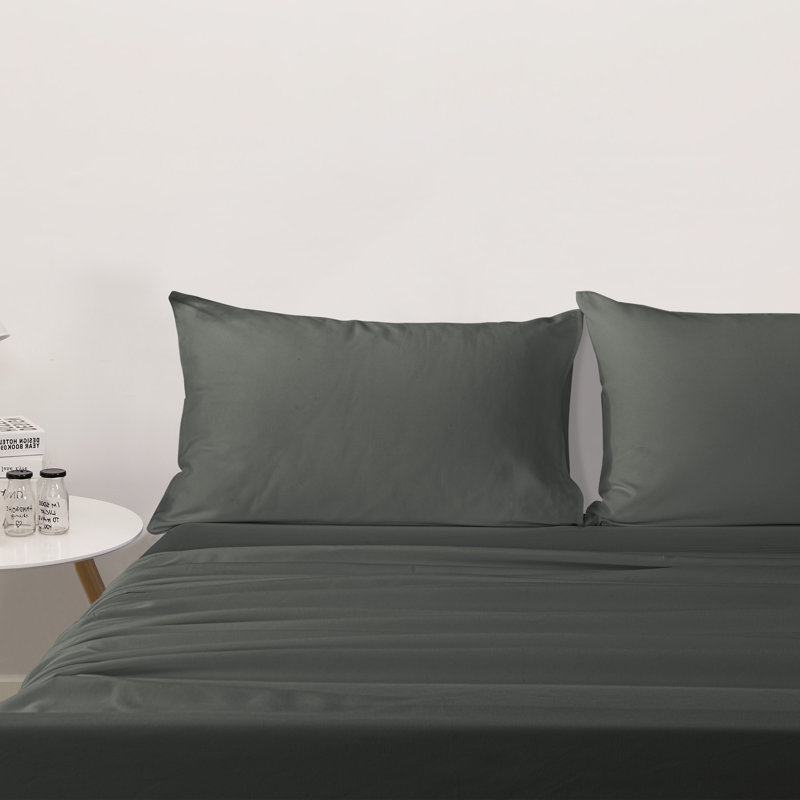 Ensemble de draps, ensemble de draps en microfibre brossée 1800 avec poche profonde - NTBAY, Gris foncé
