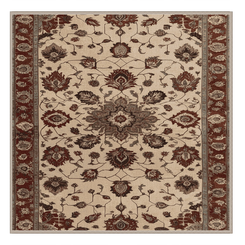 Tapis brun lavable à la machine, Carré 7 pi